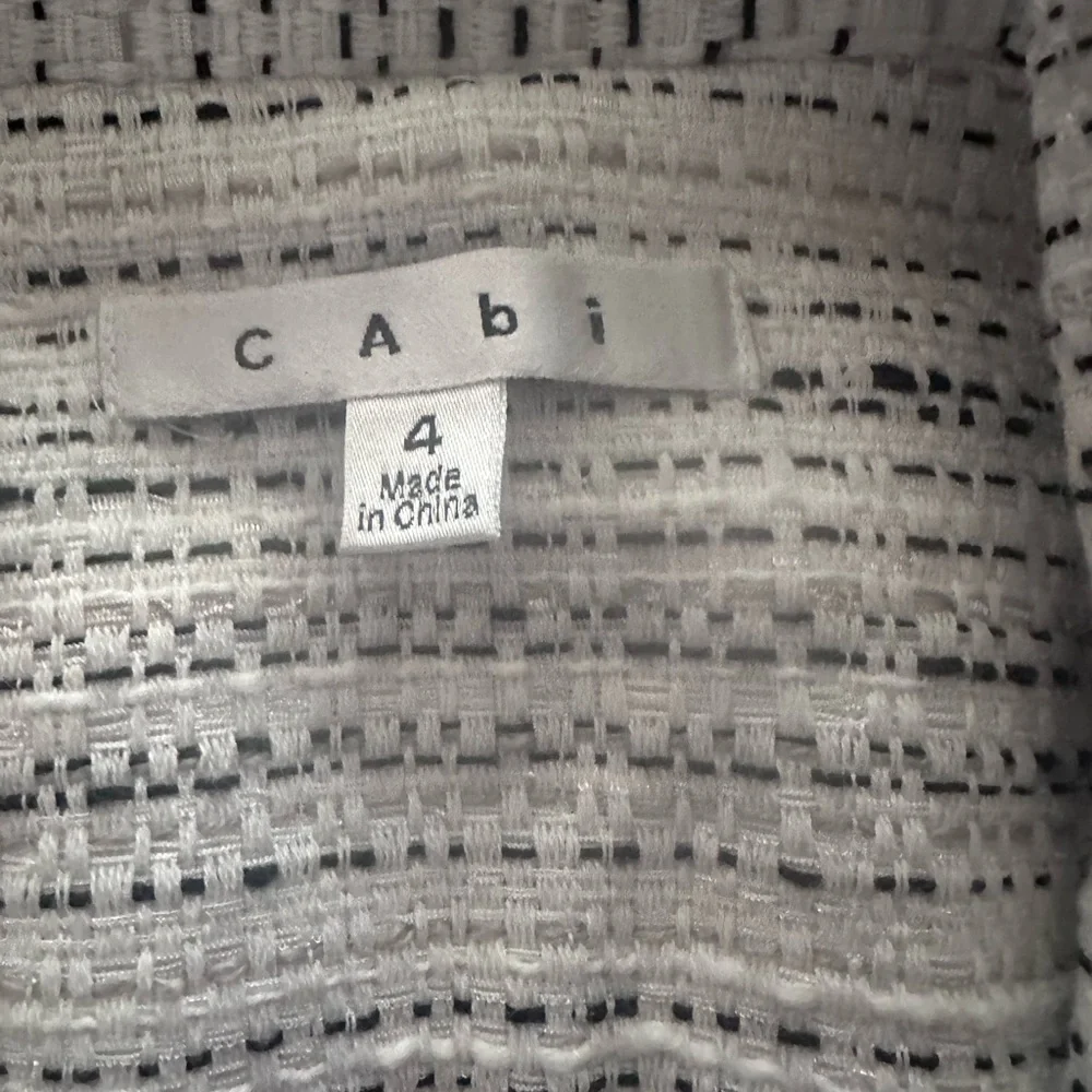 CAbi White and Black Textured Single-Button Blazer - Picture 3 of 6
